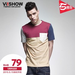 Viishow2015 summer dress new short sleeve t-shirt of England based youth short sleeve t-shirt man shirt t