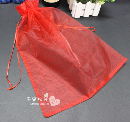 包邮纱袋超大珍珠纱袋围巾束口雪纱袋服装礼品袋纱袋子抽绳多色