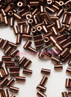 手工大头玩偶礼服串珠材料 日本MGB管珠 3mm一分管金属咖啡 601#