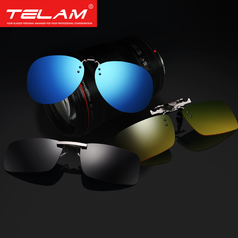 夹片太阳镜偏光近视眼睛潮墨镜开车司机日夜两用时尚蛤蟆炫彩眼镜