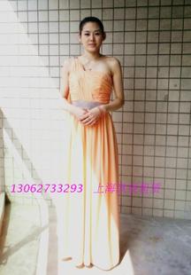 斜肩礼服长款 出租 演出服租借 礼仪小姐服装出租  伴娘服装租赁