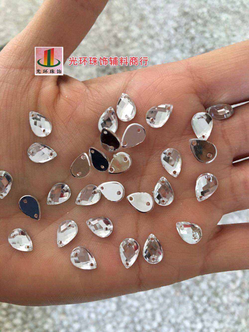 DIY手缝钻 6*9mm/6*10mm水滴网面小水钻 缝婚纱钻石 手工材料