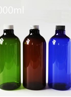 1000ml韩式绿色纯露瓶沐浴露洗发水乳液分装大容量1L塑料