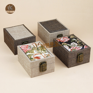 麻料吊坠盒把件盒首饰盒饰品收纳盒