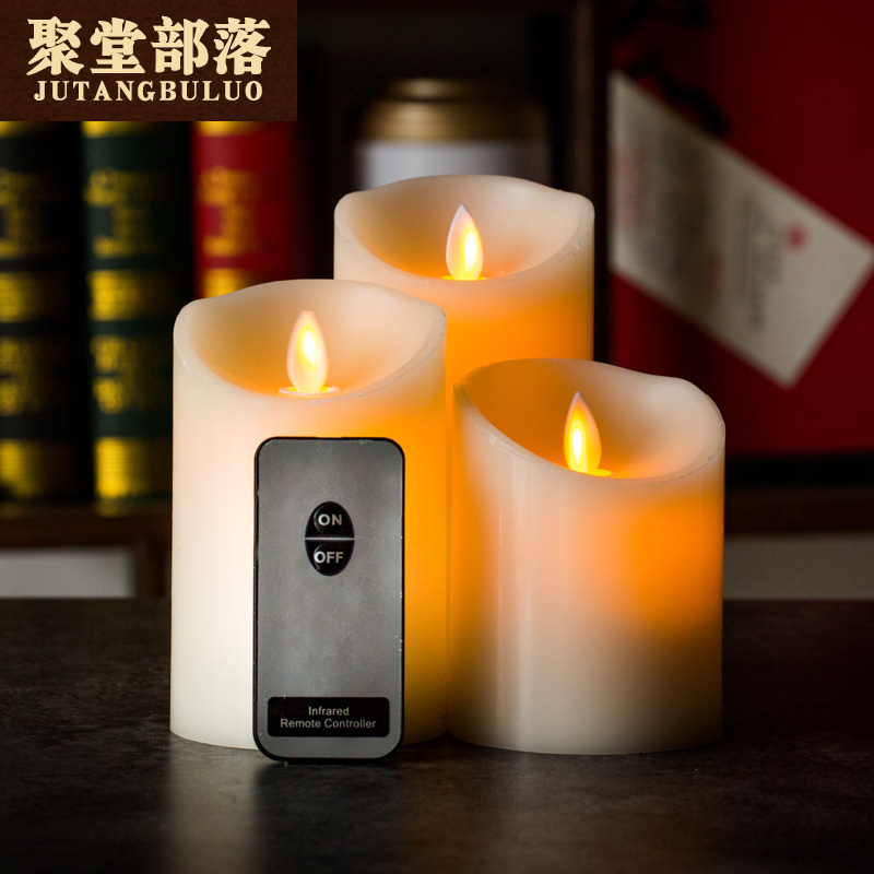 聚堂部落 2键遥控摇摆电子蜡烛灯 餐厅酒店舞台路引装饰场景道具