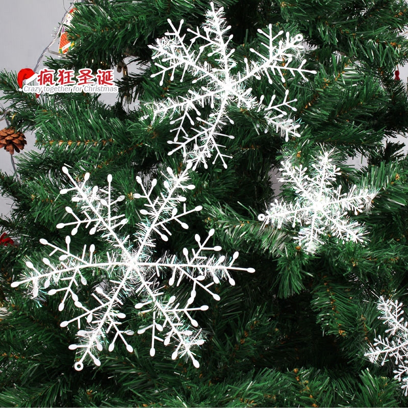 圣诞雪花片七彩绕线圣诞雪花片挂饰圣诞雪花玻璃橱窗贴雪花片