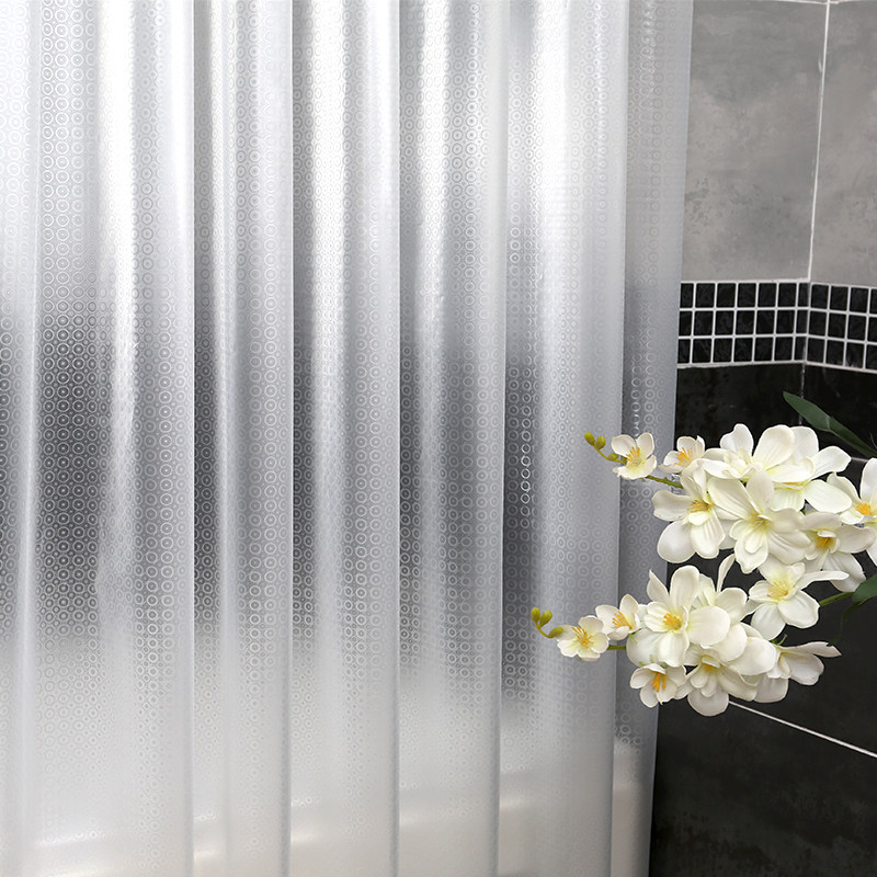 卫生间淋浴帘酒店简约浴帘布浴室加厚防水防霉门帘挂帘隔断帘子