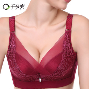 防走光 千奈美记忆魔圈机洗不变形聚拢调整文胸收副乳全罩杯抹新款