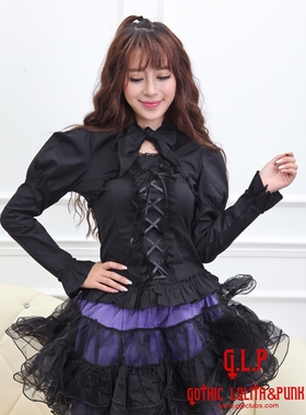 ╋魔叹╋ GLP 甜美洛丽塔LOLITA蝴蝶节修身长袖衬衣 两色选 81178