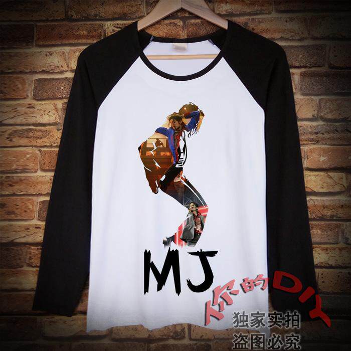新款迈克尔杰克逊T恤长袖衣服MJ欧美男女春秋装圆领学生服打底衫在类目 男装, T恤中 - 来自Buy2taobao.com提供专业的淘宝代购服务