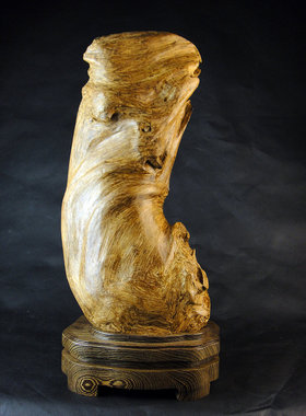 印尼沉香雕件醇厚芳香 大型伊利安风化黄土沉摆件 回眸一笑百媚生