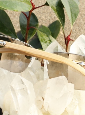 天然茶色时尚风水晶眼镜