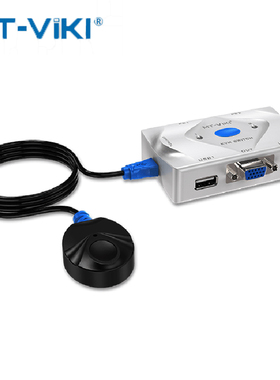 迈拓维矩KVM切换器2口usb键盘鼠标2进1出VGA自动切换器线控键盘切换按键二进一出MT-201KL高清共享器带线