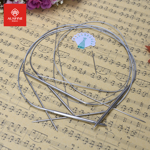 编织工具蛇针轮针循环针全套红色装宏达钢丝环形针80cm成人毛衣针