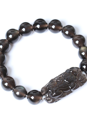 开冰种黑曜石瑞麟得财