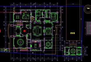 海南观澜湖1号别墅 施工图纸cad 欧式新古典风格设计