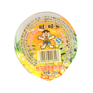 旺旺 果肉果冻 200g 桔子菠萝 糖果零食 水果Q布丁