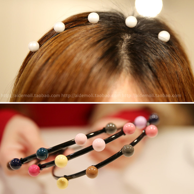 韩国进口珍珠圆球发箍头箍压发
