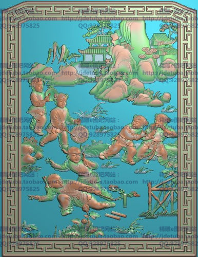 高清设计素材精雕图浮雕图jdp灰度图精品百子背板304x398新款特价