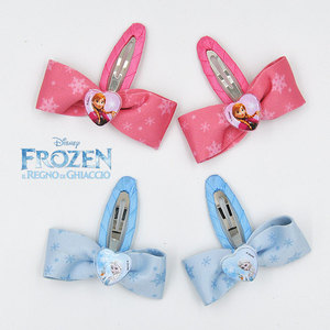 正品迪士尼冰雪奇缘公主布艺女童发夹BB对夹儿童头饰宝宝饰品发卡