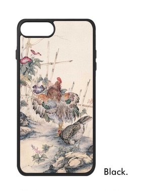 适用于iPhone花绿色叶子篱笆公鸡Xr手机壳max保护套678plus硅胶11