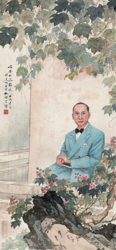 艺术微喷 仇启云（近代） 峻安先生像30x64厘米