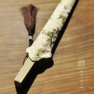 璞舒精研 明式手工精品扇子配件扇套  文玩扇袋7-10寸通用金云鹤