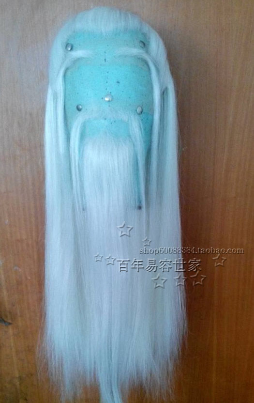 纯白色全手钩神仙造型假发