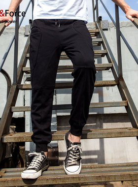 Ares＆Force2016男秋大码休闲长裤 欧美时尚修身卫裤男 肥佬舒适