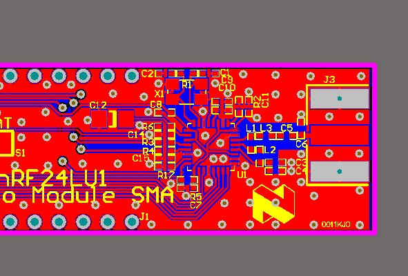 24LU1模块原理图pcb nRF24LU1模块pcb SMA天线 外置天线 nrf24lu1
