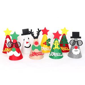 圣诞帽子儿童女毛毡帽成人卡通圣诞帽幼儿园儿童圣诞节礼品礼物