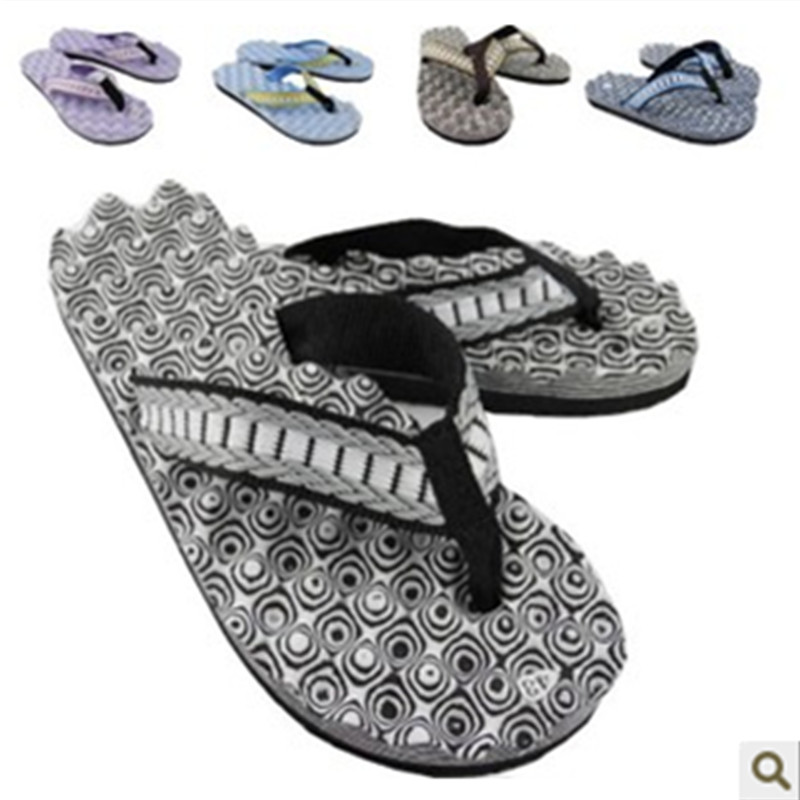 人字拖鞋男夏按摩底包邮泡沫花纹防滑休闲沙滩鞋透气夹脚浴室凉拖