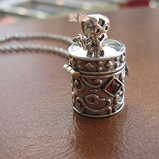 精油扩香泰925纯银能打开装放精油香薰水瓶头发药丸的小吊坠项链