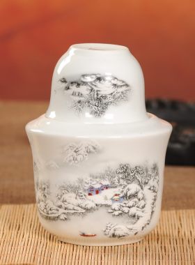冲钻 景德镇陶瓷温酒壶套装 烫酒壶暖酒壶 温酒器 2二两装3件