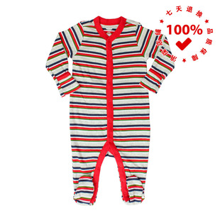 正品OLD NAVY美国老海军条纹款婴幼儿连体衣长款包屁爬服纯棉哈衣
