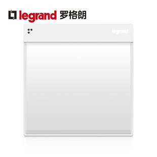 TCL罗格朗开关插座面板逸典圆玉兰白墙壁带光感应壁脚灯电源86型