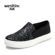 Westlink/West spring 2016 new Glett sequin stitching thick-soled platform women love shoes