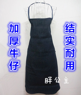 印字批 劳保结实耐用防污防脏耐磨 发 加厚加长工厂车间 牛仔围裙