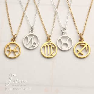 星座十二宫许愿项链 摩羯双鱼金牛巨蟹锁骨链 美国Dogeared正品