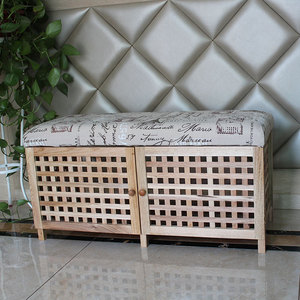 包邮简约时尚 换鞋凳 鞋柜现代 储物箱时尚脚踏实木服装店沙发凳