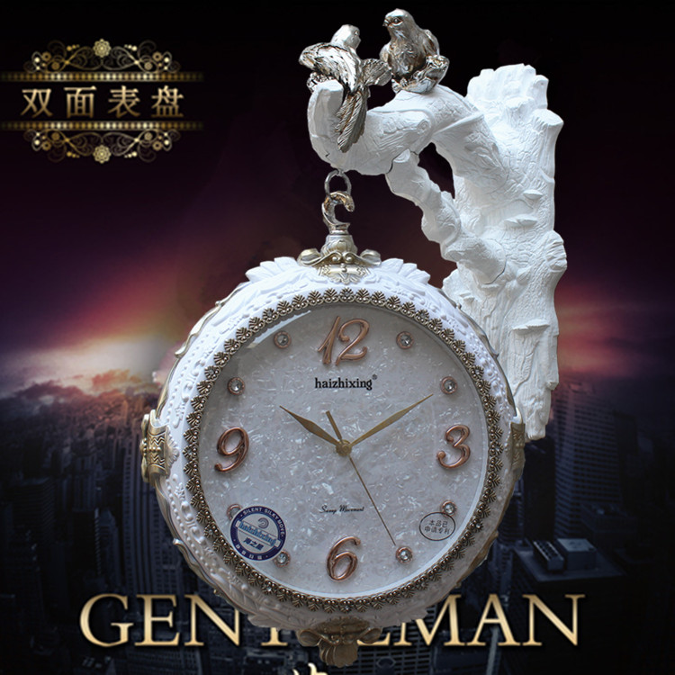 孔雀欧式风卧室客厅挂钟