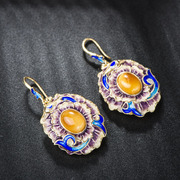 Very Thai 925 Silver cloisonne earrings vintage fashion earrings fashion ladies gorgeous honey wax woman