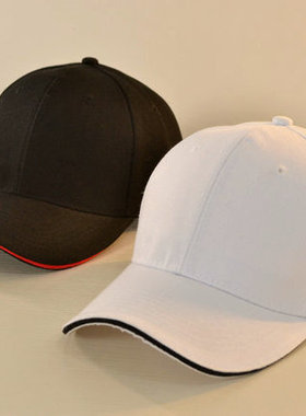 光板夹边棒球帽子男女春夏天光身白色鸭舌帽潮遮阳帽情侣休闲帽