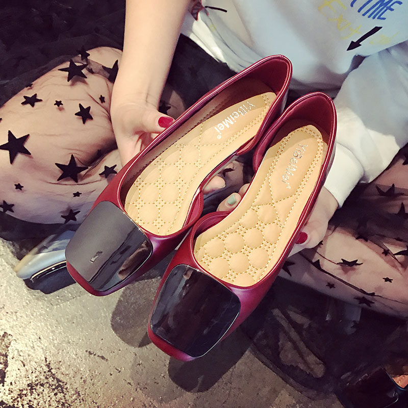 2017春夏新款韓版麗人OL通勤金屬方扣側空防滑軟底方頭平底鞋在類目 女鞋, 低幫鞋中 - 來自Buy2taobao.com提供專業的淘寶代購服務