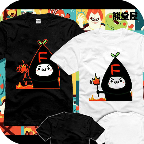 炸鸡块君颜文字君FFF团AcfunBilibili动漫恶搞衣服短袖纯棉T恤