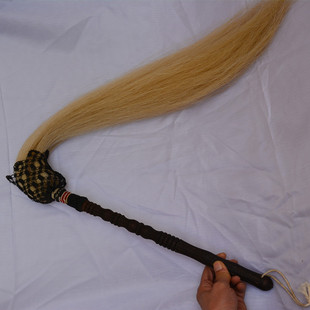 道咫衣木柄真马尾拂尘太极佛尘武术表演道士拂尘舞台演出道具用品