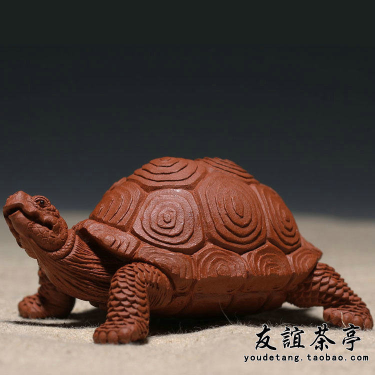 友谊茶亭 紫砂雕塑 茶宠 摆件 陈洪军 【小长寿龟紫砂茶具
