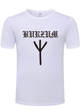2017外贸男式纯棉短袖T恤 Burzum Rune 音乐 黑金属 厂家直销