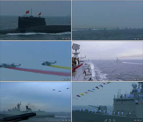 中国核潜艇驱逐舰护卫舰导弹快艇海军战机/高清实拍视频素材