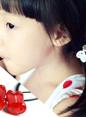 AngelRena韩国正品头饰 迷你可爱兔子果冻色韩版发圈发绳头绳G3